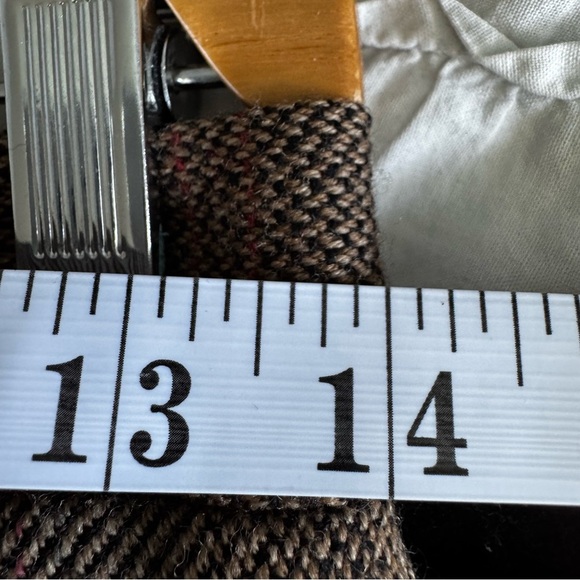 Vintage Ralph Lauren Wool Tweed Plaid Skirt 10 Brown Classic Pencil -Made in USA - Picture 5 of 7